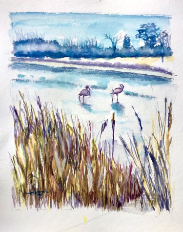 Les Flaimants, Portiragnes - Aquarelle